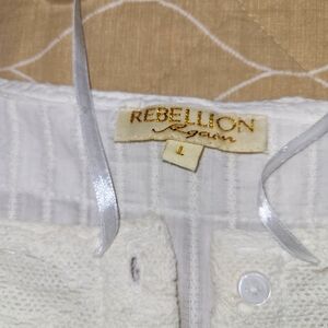 Romantic white lace blouse size L